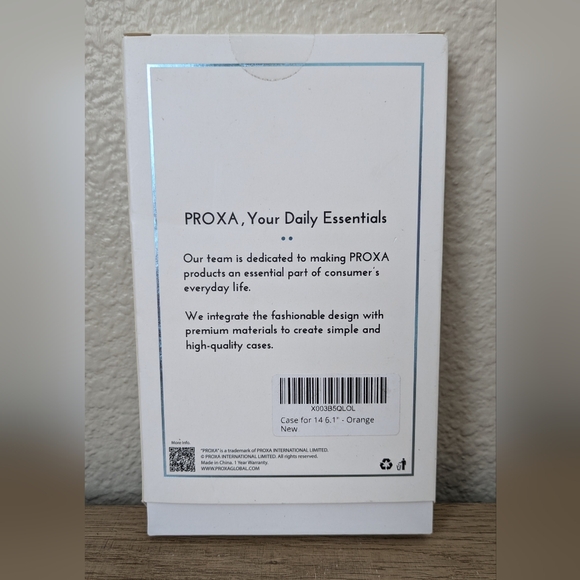 Proxa Iphone 14  6.1" Case Orange & Black Non Polluting Materials - Picture 2 of 2
